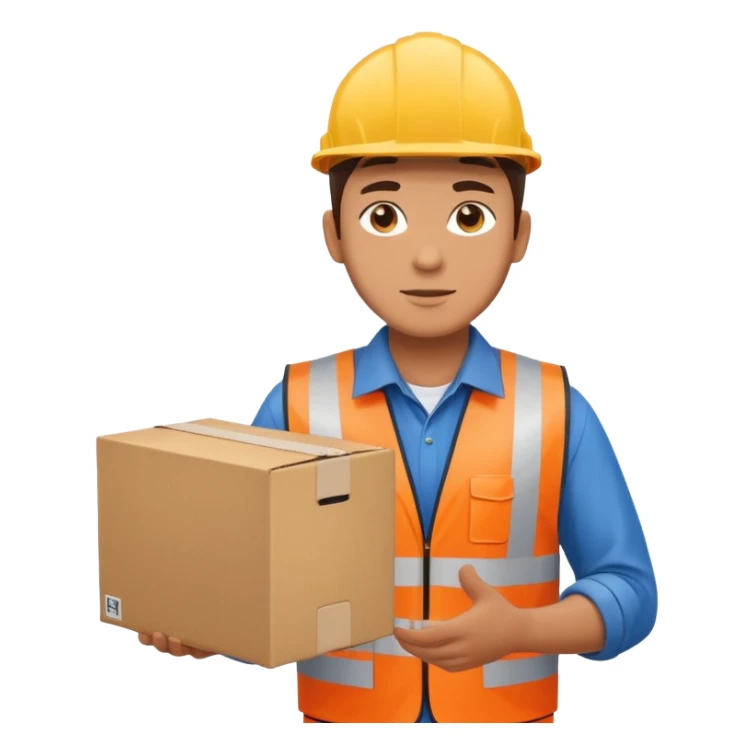 create a realistic emoji of a logistic worker in different weather situuations sticker
