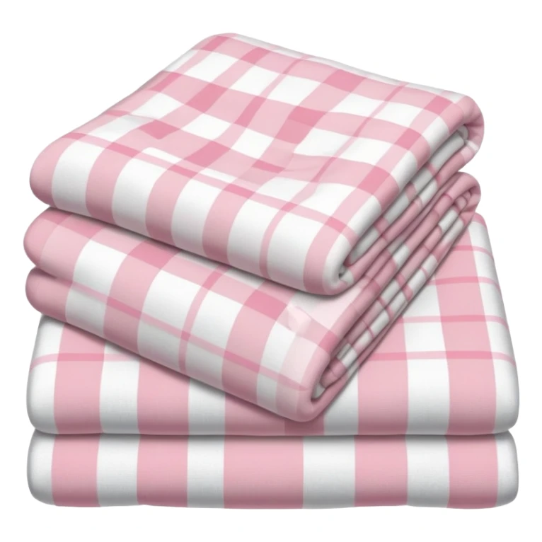 Plaid white and powder pink blanket folded sticker