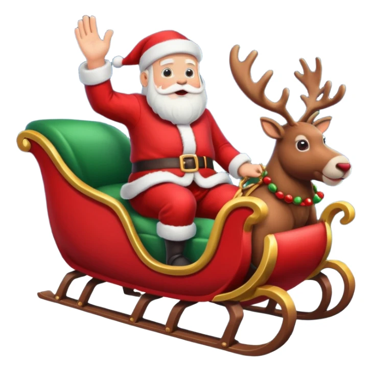 santa in his sleigh in flight sticker