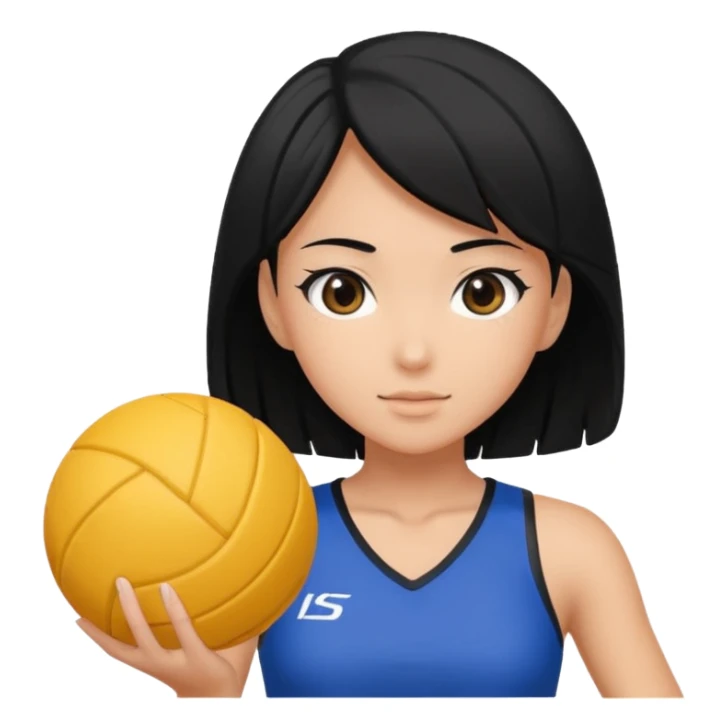 volleyball player, anime girl, with volleyball ball sticker