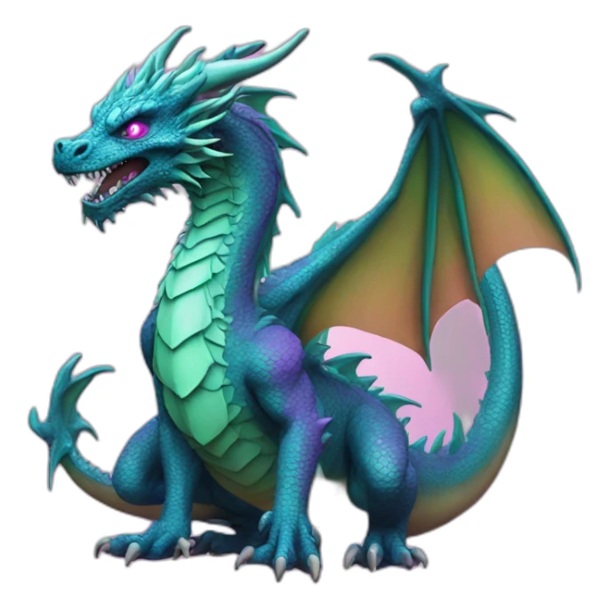 Vaporwave Dragon with tattoos wearing hoodie sticker