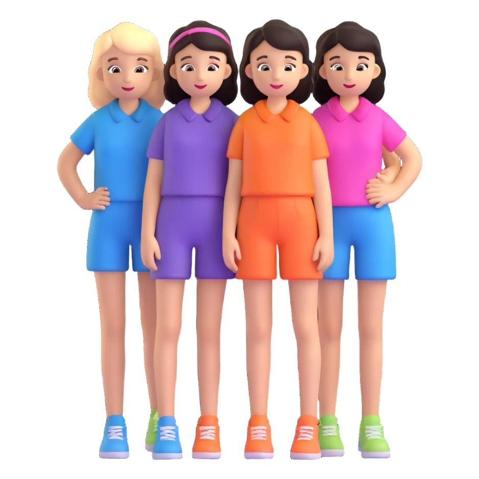 three girls standing in a group sticker