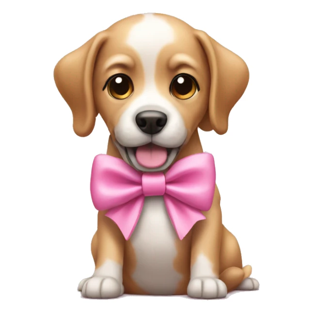 Cute dog wearing pink bow  sticker