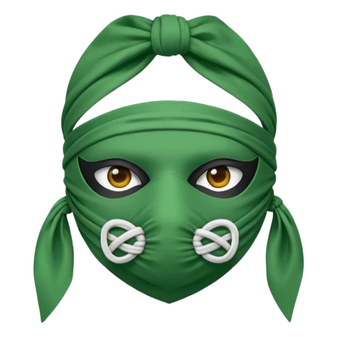 green bandana mask with knot on side sticker