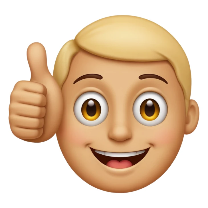 tums up with smiley face looking shock just the hand no face sticker