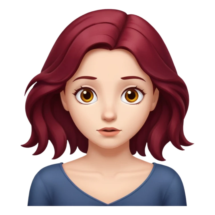 Beautiful long burgundy haired girl, shrugging shoulders sticker
