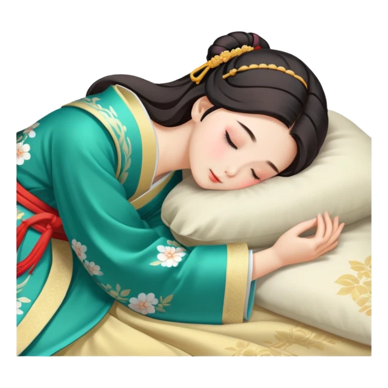 Beautiful girl sleeping in Hanfu sticker