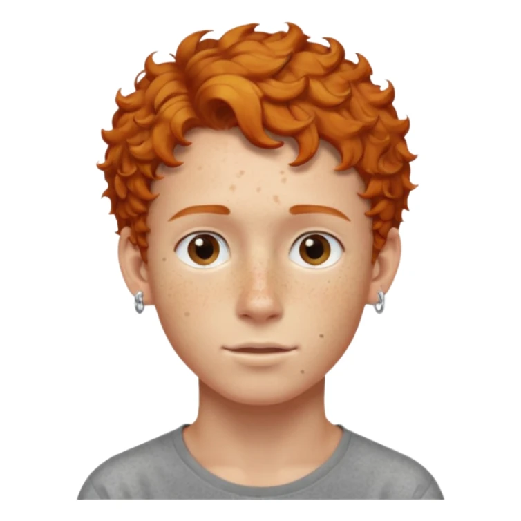 im short curly ginger haired young guy and also have earring on my left ear  sticker