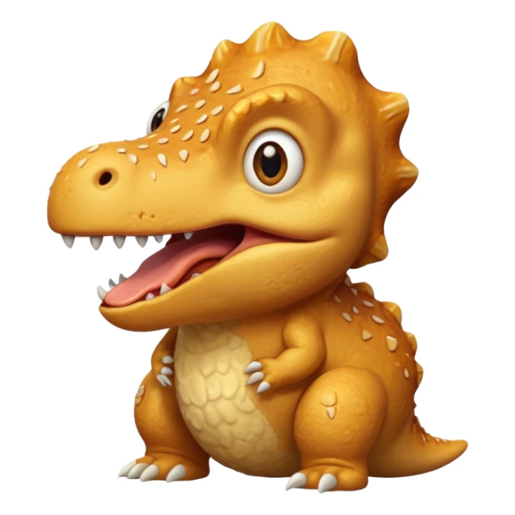 Cute Trex scared of dino chicken nugget sticker