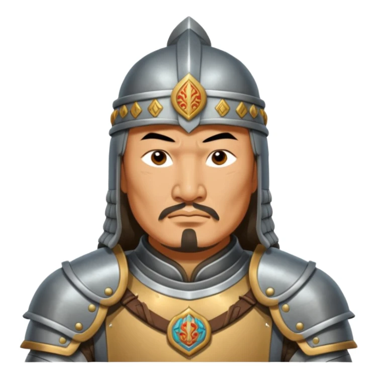 portrait of Genghis Khan in armor sticker