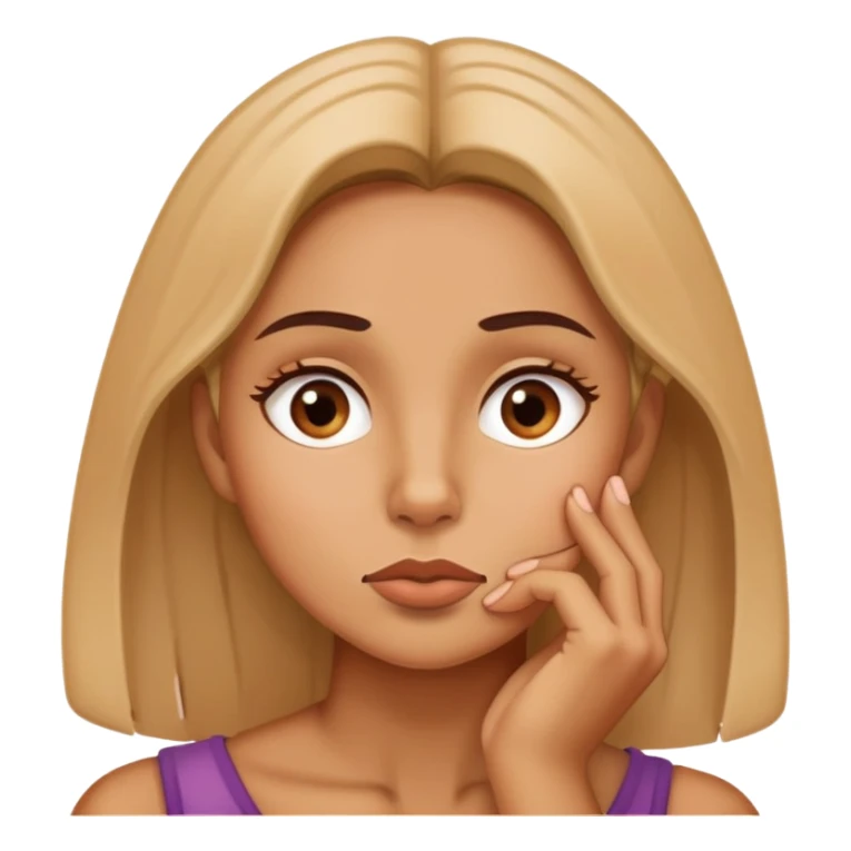 a woman scratching her chin and thinking sticker