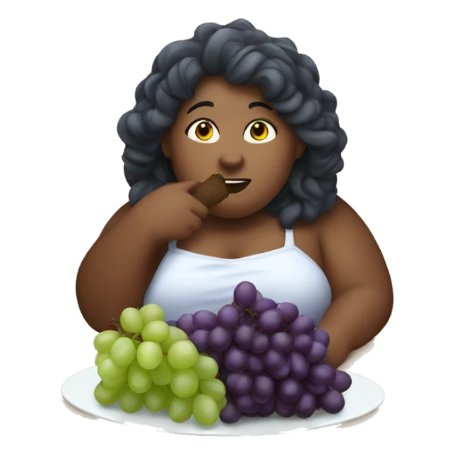 Fat girl eating grapes sticker