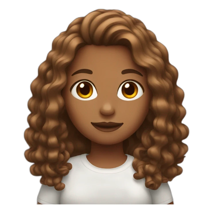 Girl with brown wave hair sticker