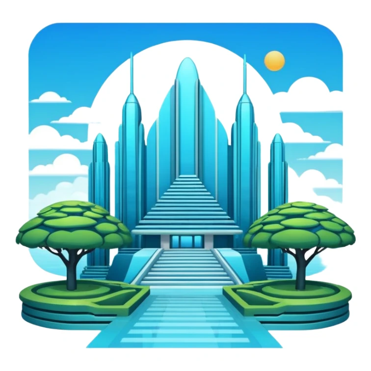 Utopian Futuristic Aesthetic Scenery Deco sticker