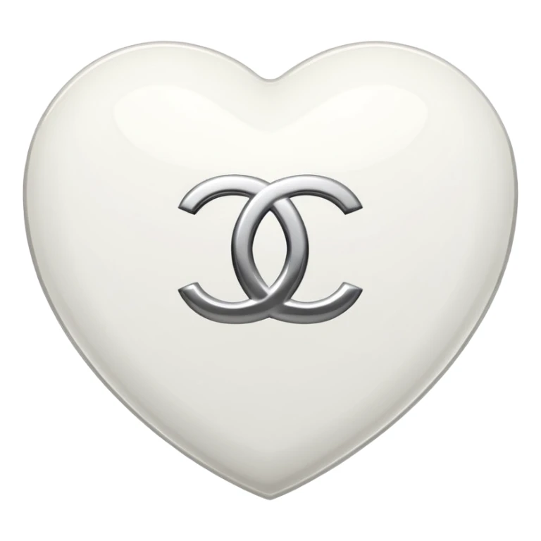 Chanel sport logo white heart 3d sticker