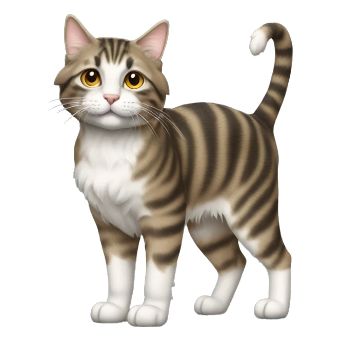 Marl long hair tabby full body sticker