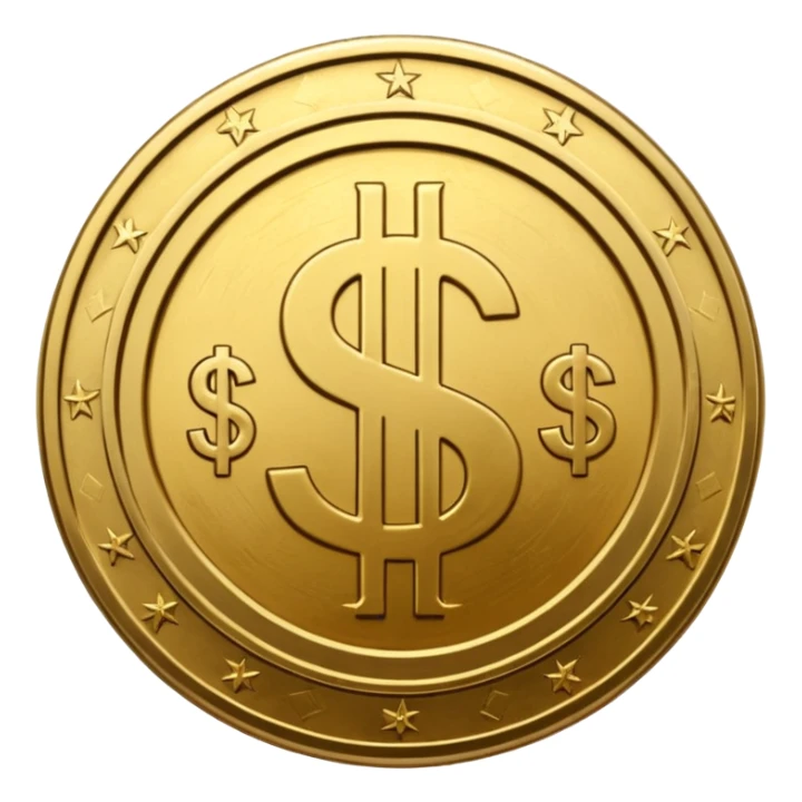 coin with dollar sign but design guidline in middle sticker