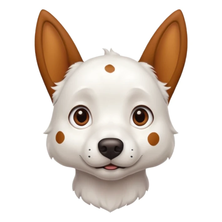 White dog with brown pointy ears and spots sticker