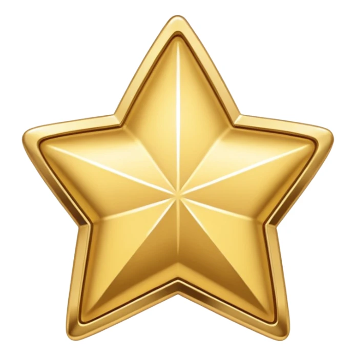 golden trinket star shape, central empty space, details in border, golden sticker