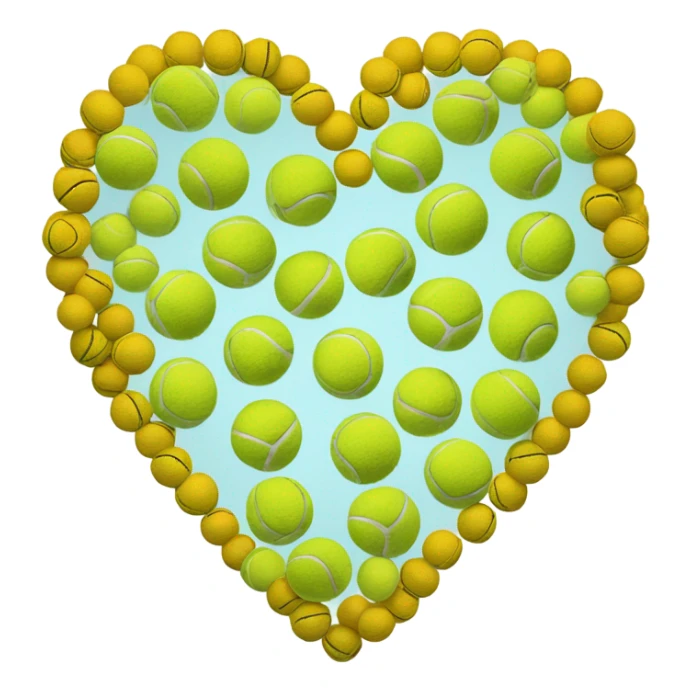 A heart made of a tenis ball sticker