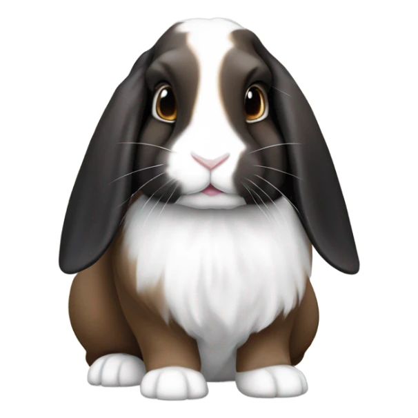 Brown black and white lop rabbit sticker