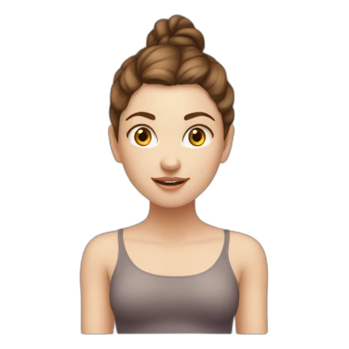 White girl brown hair in malasana sticker