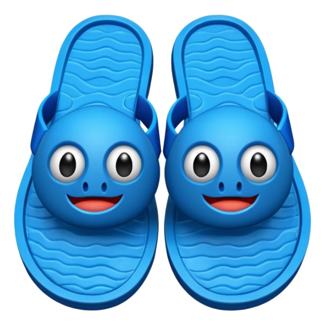 rubber pool slippers with fish face on the top sticker
