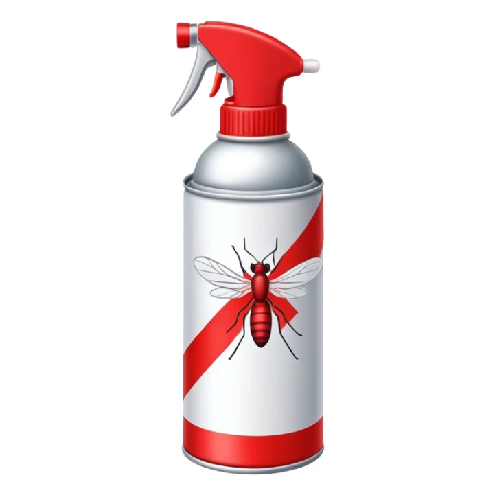 Anti-mosquito spray can with a mosquito crossed out sticker