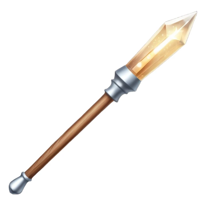 Wand – Wooden stick with glowing tip, sparkles of magic around it sticker