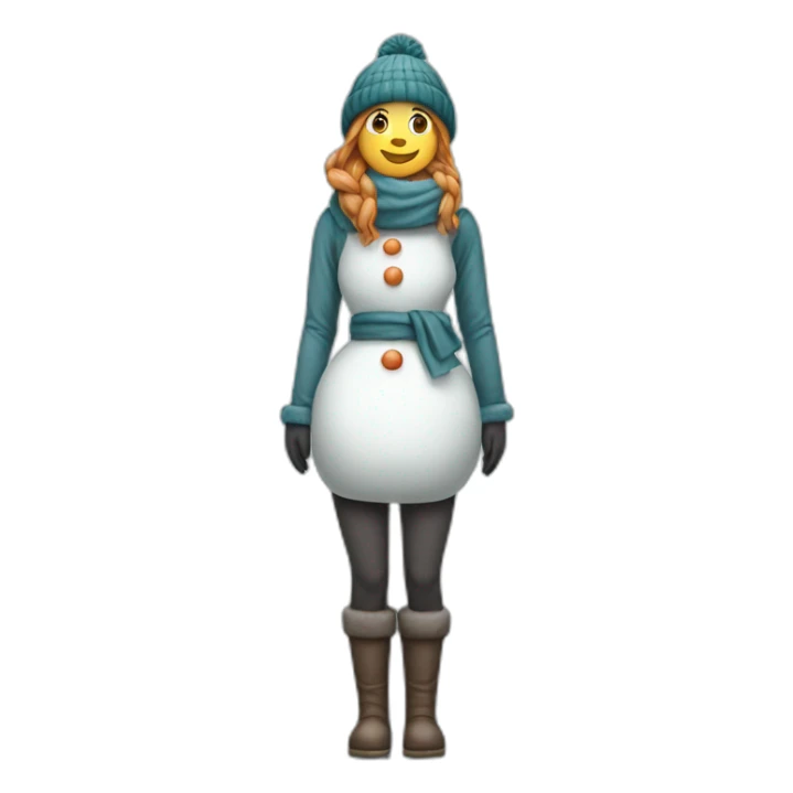 full body-snowman-woman sticker