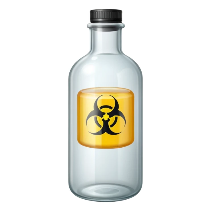 TRANSPARENT BOTTLE WITH "NON-TOXIC" AND "NON-HAZARDOUS" SIGN sticker