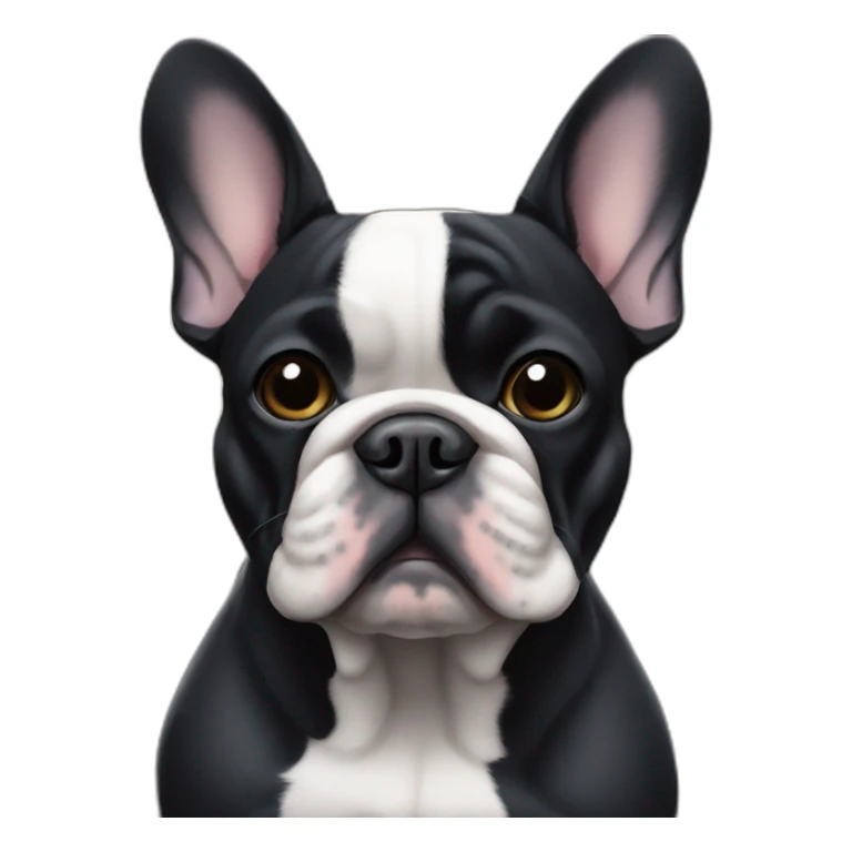 dark french bulldog in the city sticker