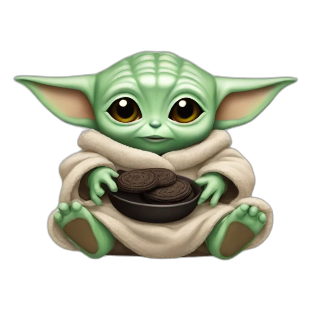 Baby Yoda eat oreo sticker