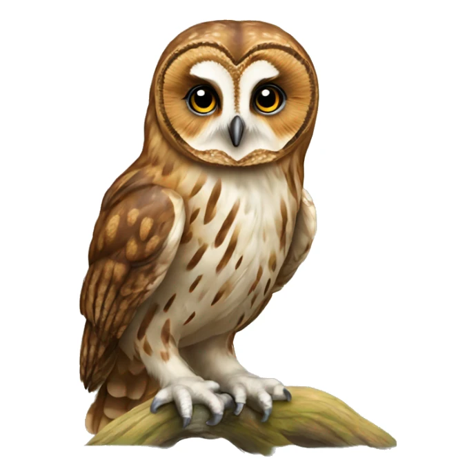 tawny owl full body sticker