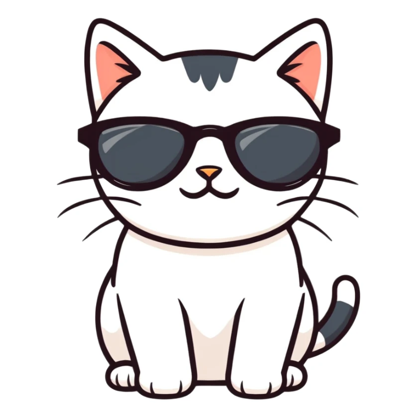 Cat with sunglasse sticker