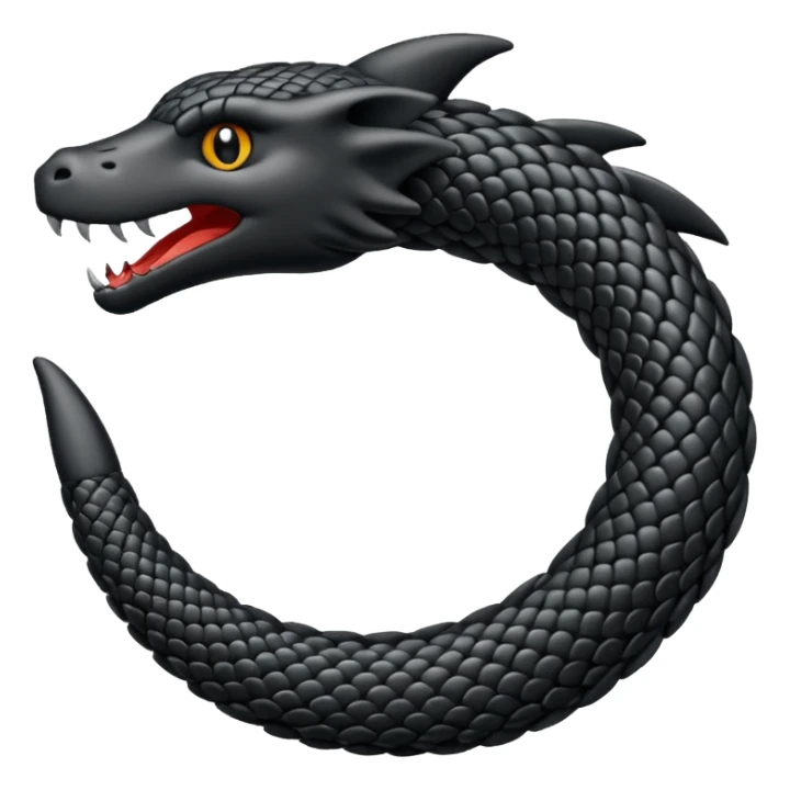 make the icon of an Ouraboros,colored black sticker