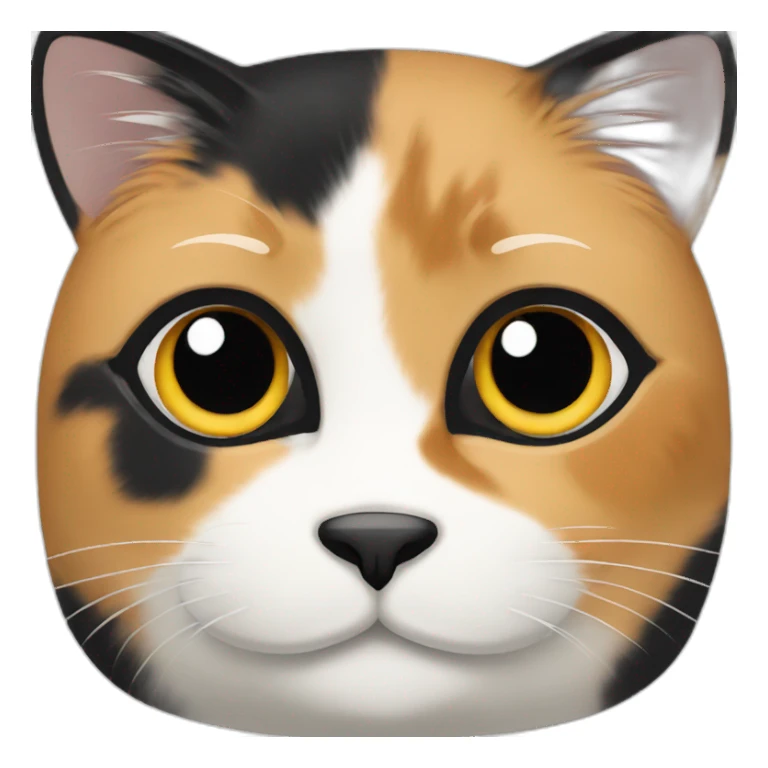 Calico cat with very black face and white nose stripe sticker