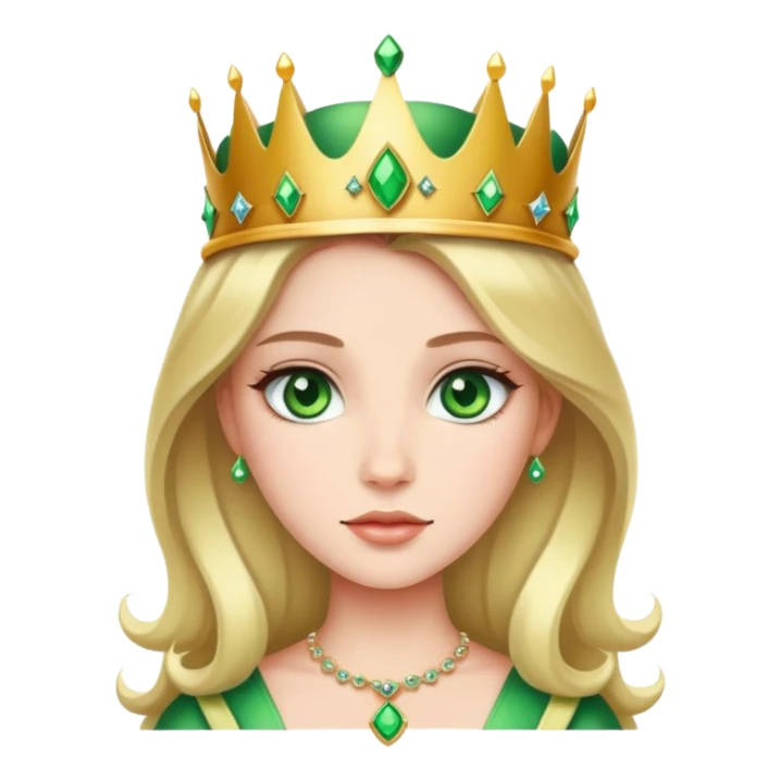 beautiful princess with striking green eyes and a crown sticker
