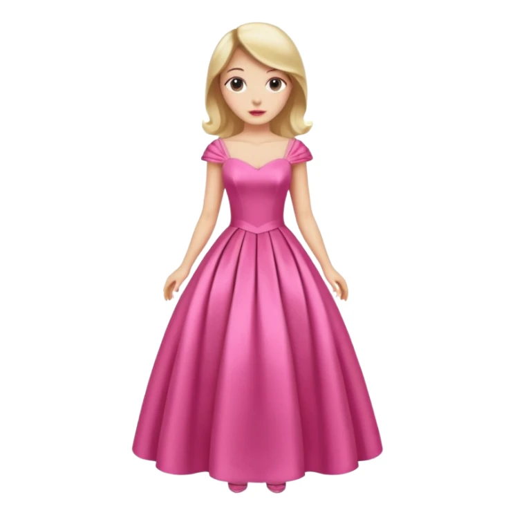 A woman with a big pink dress sticker