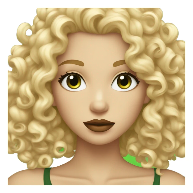 Curly blonde with green eyes and lush lips sticker