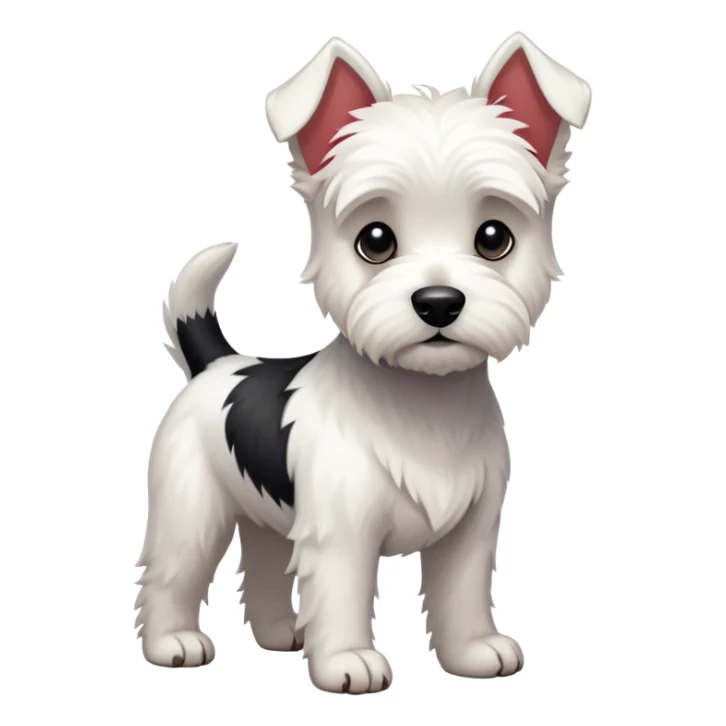 White terrier with a little black full body photo sticker