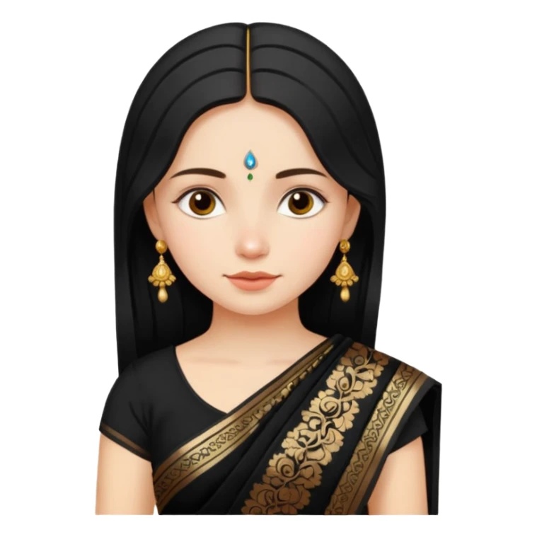 Russian girl in Indian blacksaree show full image sticker