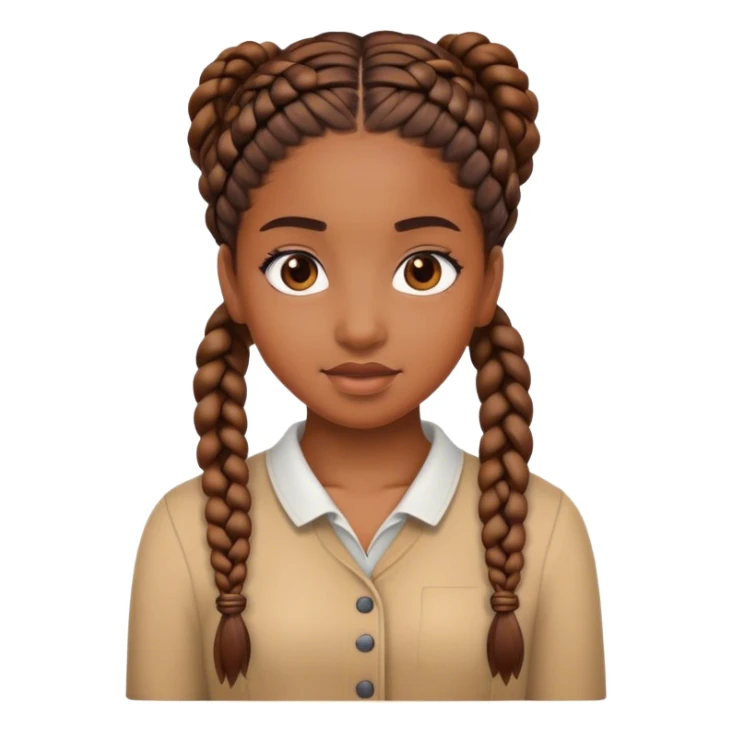 brown girl with braids sticker