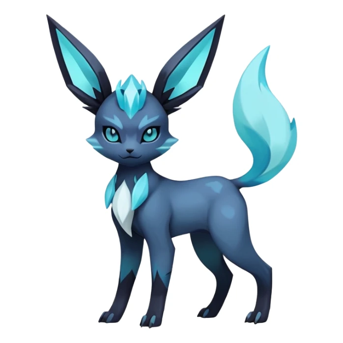 Shiny Edgy Badass Dark Pastel Gothic Glaceon-Amaura-Aurorus-Fakémon-hybrid-creature (full body)  sticker