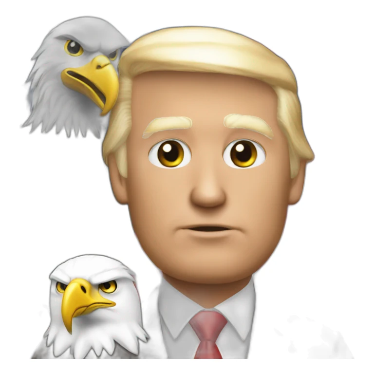 trump with bald eagle on his shoulder sticker