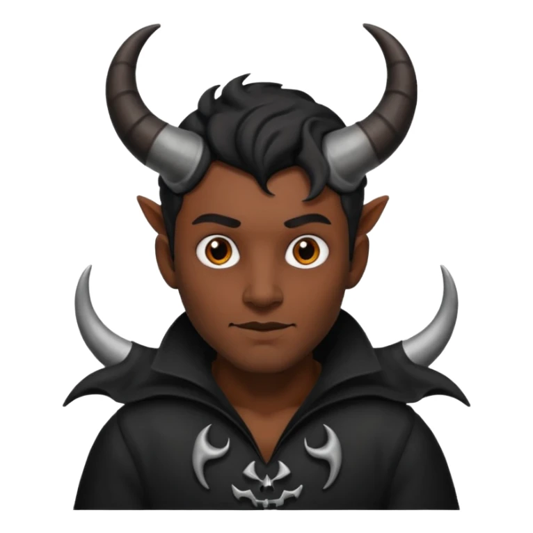 Black Horns on male halloween sticker