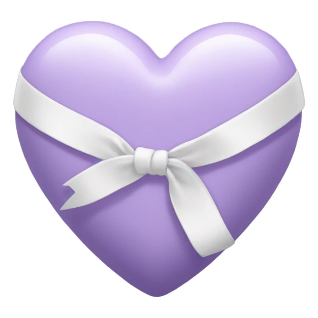 Lilac heart with white ribbon around the middle sticker