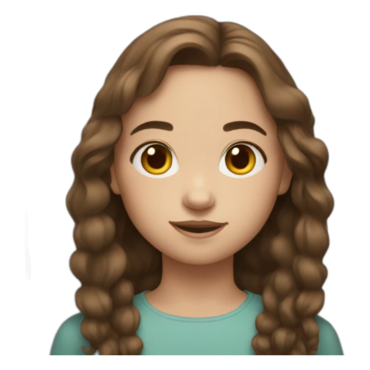 8 year old girl brown hair white skin sticker