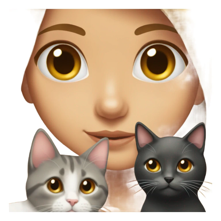 beautiful brown-eyed girl portrait cat sticker