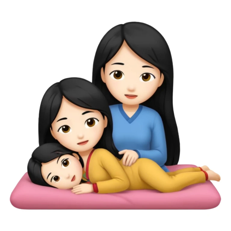 long black hair asian girl having intercourse sticker